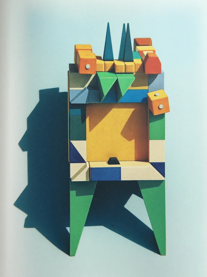Illustration eines modularen geometrischen Baukastens als Konzeptstudie